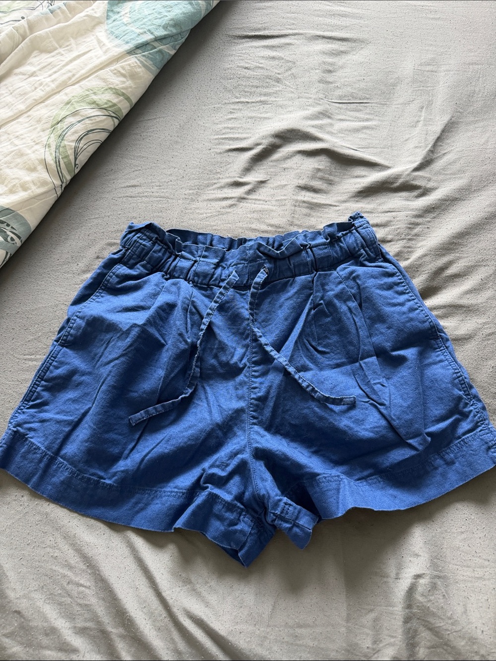 Uniqlo Royal Blue Paperbag Waist Drawstring Shorts